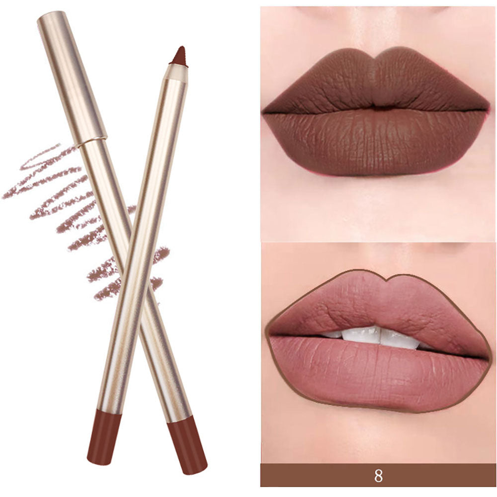 15 Color Matte Lip Liner Gold Lip Pencil Waterproof High Pigmented Vegan