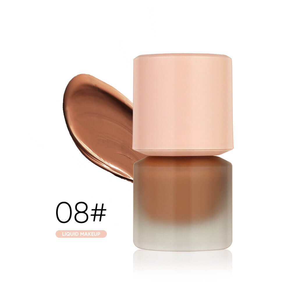 12-Shade Liquid Foundation High-Coverage Long-Lasting Flawless Waterproof 15ml