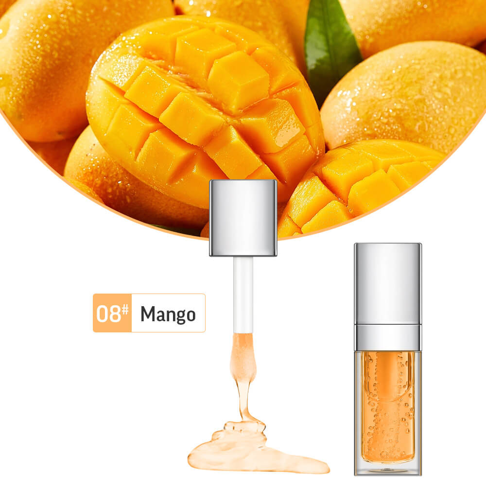 48 Colors Lip Oil Fruit Lip Gloss Lip Plumping Oil Vegan Moisturizing Silver-Plated Tube