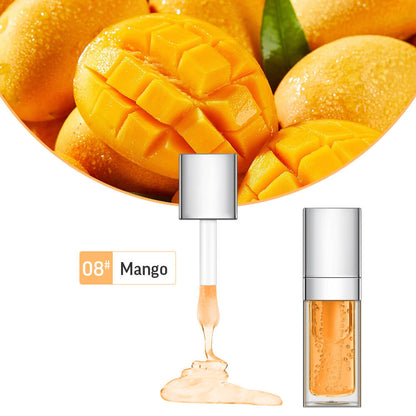 48 Colors Lip Oil Fruit Lip Gloss Lip Plumping Oil Vegan Moisturizing Silver-Plated Tube