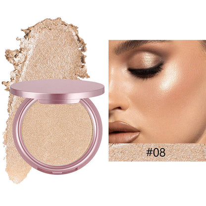 9-Shade Highlighter Compact Shimmer Soft Creamy Skin-Adhering Long Lasting