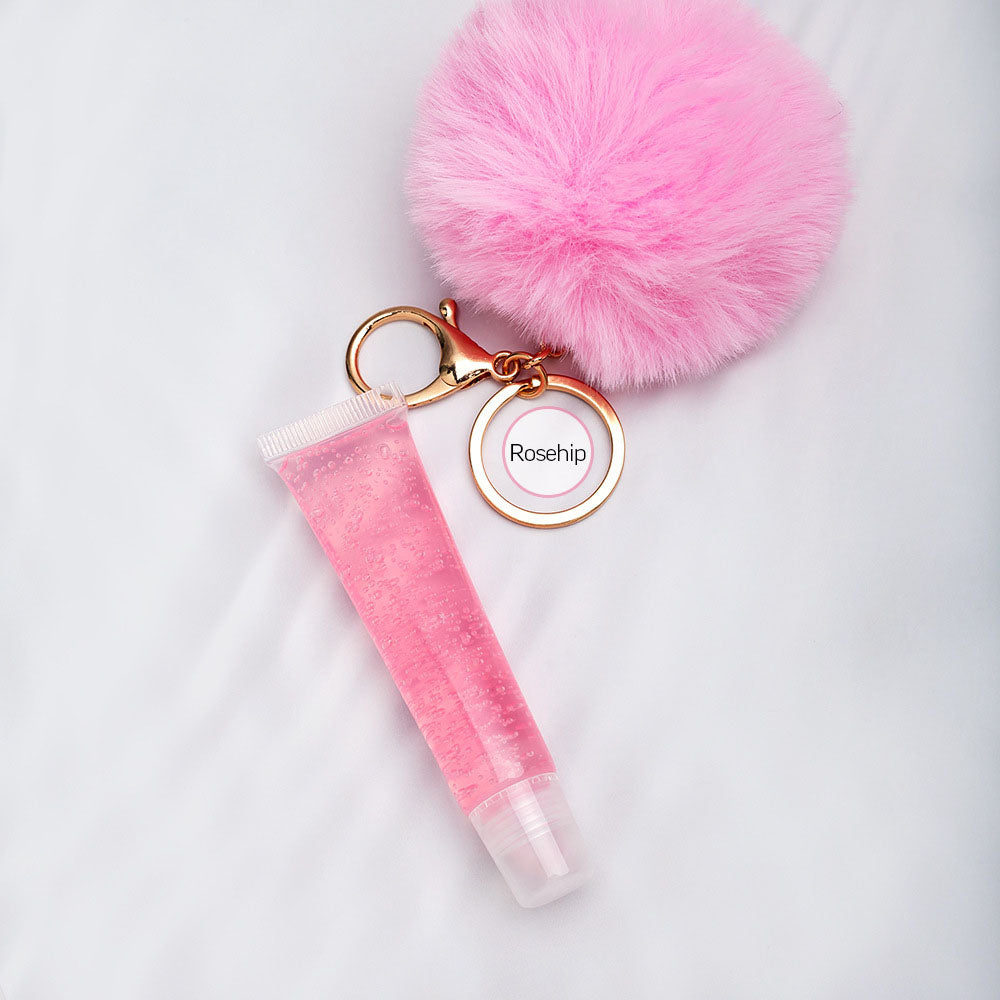 13 Color Fruity Lip Gloss Pompom Keychain Vegan Lipgloss 15ml Private Label