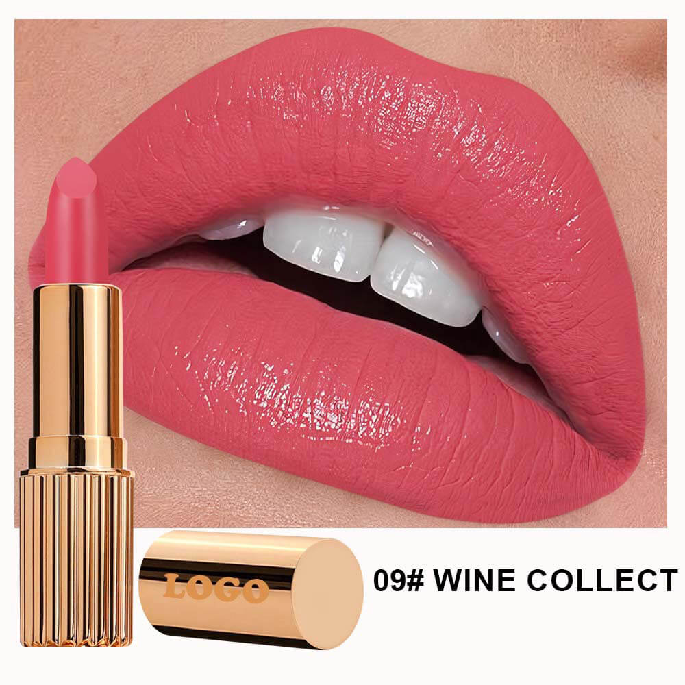 24 Color Matte Lipstick High Pigmented Long Lasting Waterproof Gold Tube