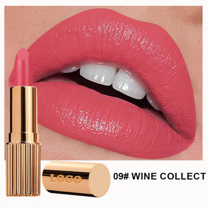 24 Color Matte Lipstick High Pigmented Long Lasting Waterproof Gold Tube