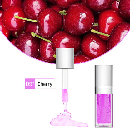 48 Colors Lip Oil Fruit Lip Gloss Lip Plumping Oil Vegan Moisturizing Silver-Plated Tube