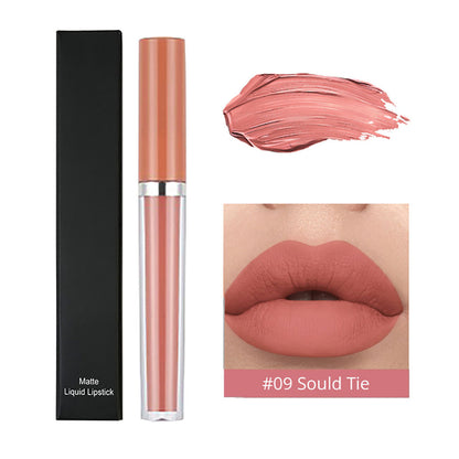 12-color Nude Matte Liquid Lipstick Non-sticky Velvet Mist Lip Mud Private Label