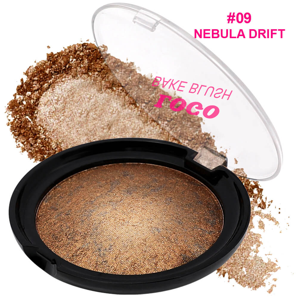 12-Color Baked Blush Mixed-Shade Palette Matte & Shimmer Long-Lasting Vegan