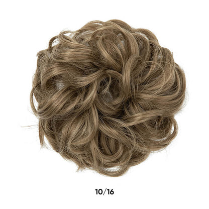 Curly hair buns wigs ball head wigs elastic hair buns flower