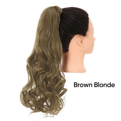 17 colors wigs hair extensions strapped ponytail long curly hair 50cm