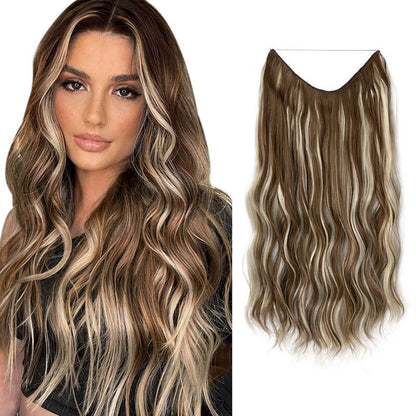 Hair extensions halo hair wig women wigs long curly hair chemical fiber