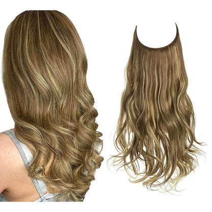 Extensions hair women wigs hair pieces fish line long curly chemical fiber