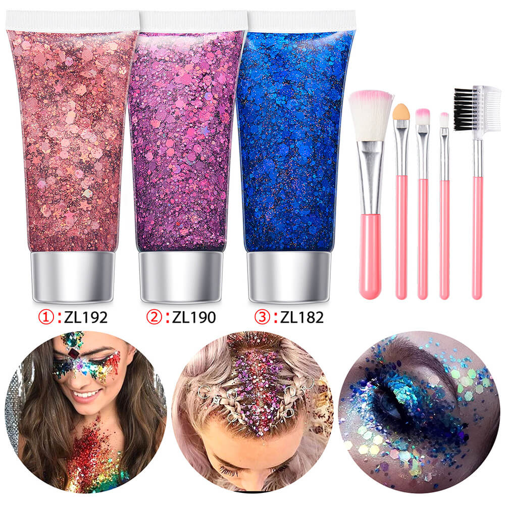 17 set glitter gel sequin body face eyes hair stage shimmer makeup vegan