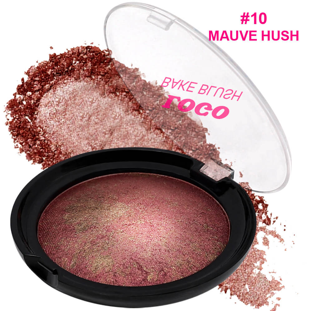 12-Color Baked Blush Mixed-Shade Palette Matte & Shimmer Long-Lasting Vegan