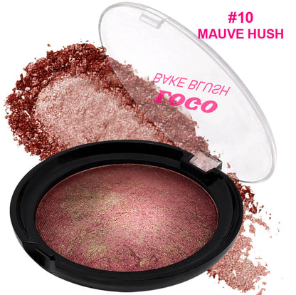 12-Color Baked Blush Mixed-Shade Palette Matte & Shimmer Long-Lasting Vegan