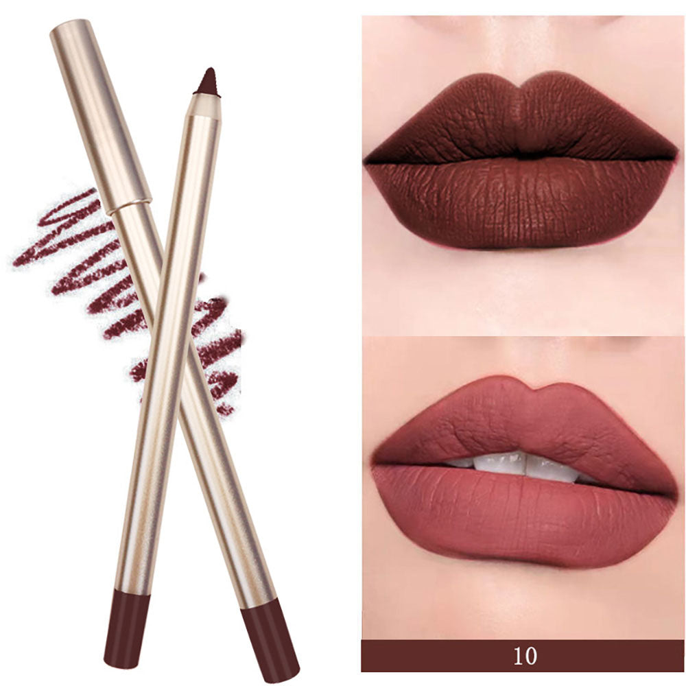 15 Color Matte Lip Liner Gold Lip Pencil Waterproof High Pigmented Vegan