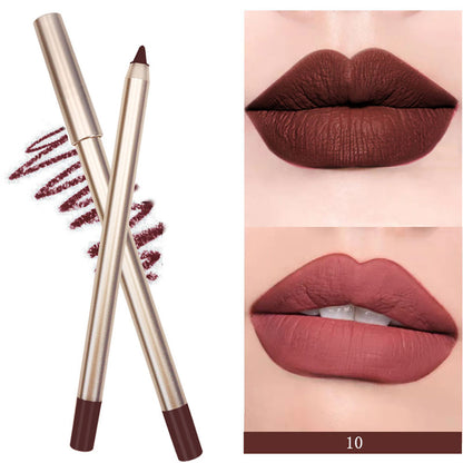 15 Color Matte Lip Liner Gold Lip Pencil Waterproof High Pigmented Vegan