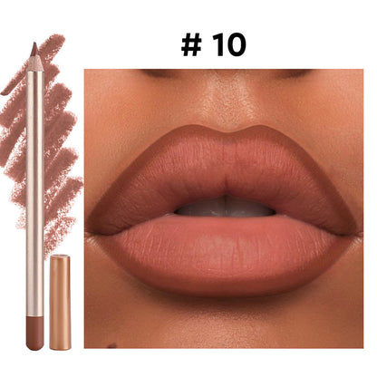 13 Color Matte Lip Liner Nude Wooden Lipstick Waterproof Long-Lasting Vegan
