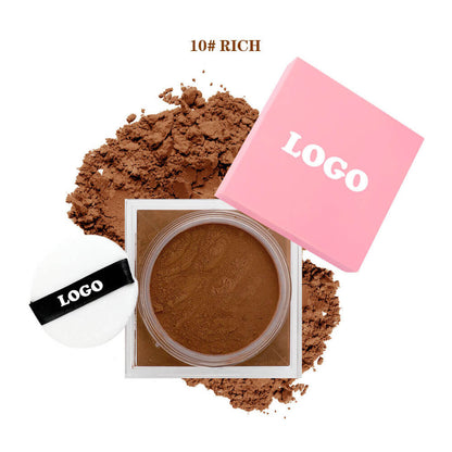 14-Shade Setting Loose Powder With Puff Long-Lasting Waterproof Oil-Control