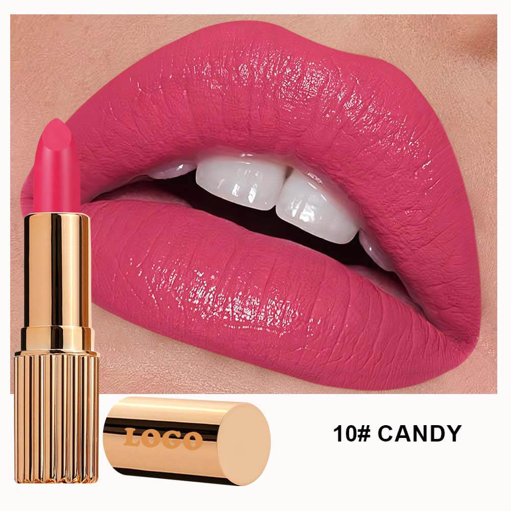 24 Color Matte Lipstick High Pigmented Long Lasting Waterproof Gold Tube