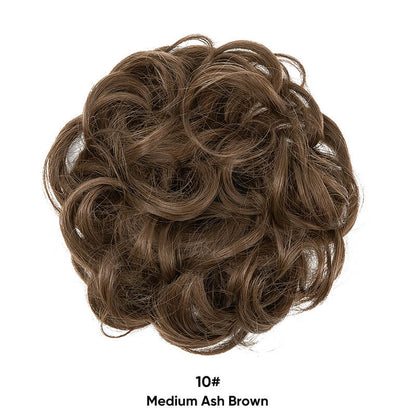 Curly hair buns wigs ball head wigs elastic hair buns flower