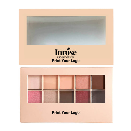 10 Color Nude Eyeshadow Palette With Makeup Brush Waterproof Vegan