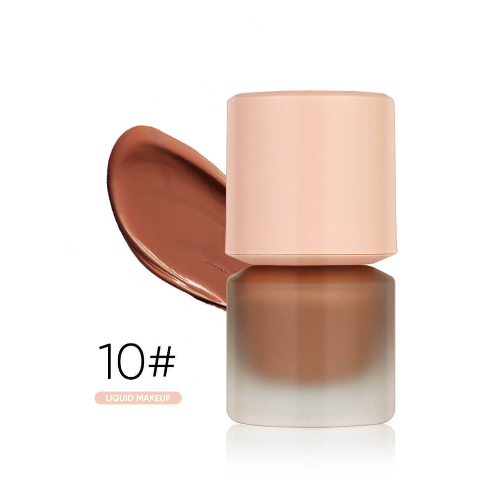 12-Shade Liquid Foundation High-Coverage Long-Lasting Flawless Waterproof 15ml