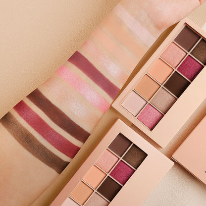 10 color nude eyeshadow palette powder with makeup brush vegan