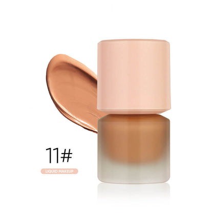 12-Shade Liquid Foundation High-Coverage Long-Lasting Flawless Waterproof 15ml
