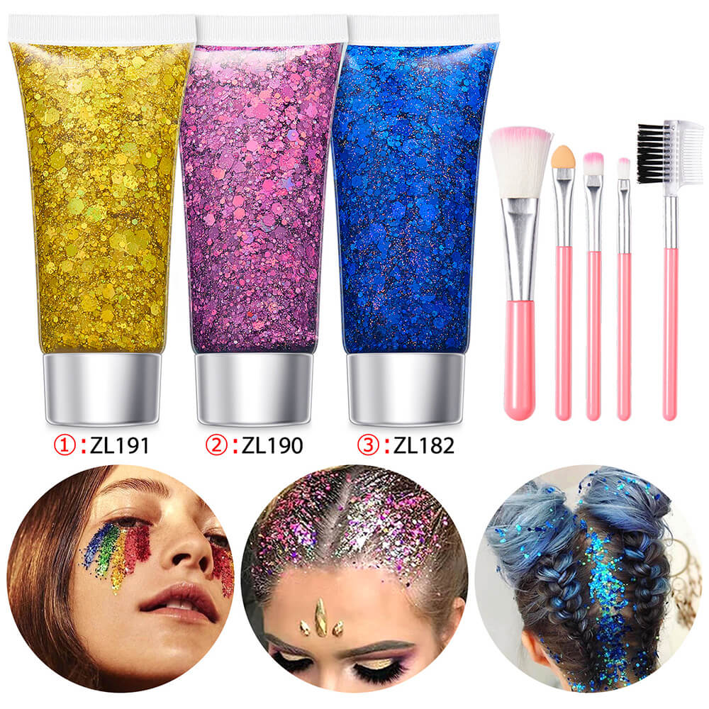 17 set glitter gel sequin body face eyes hair stage shimmer makeup vegan