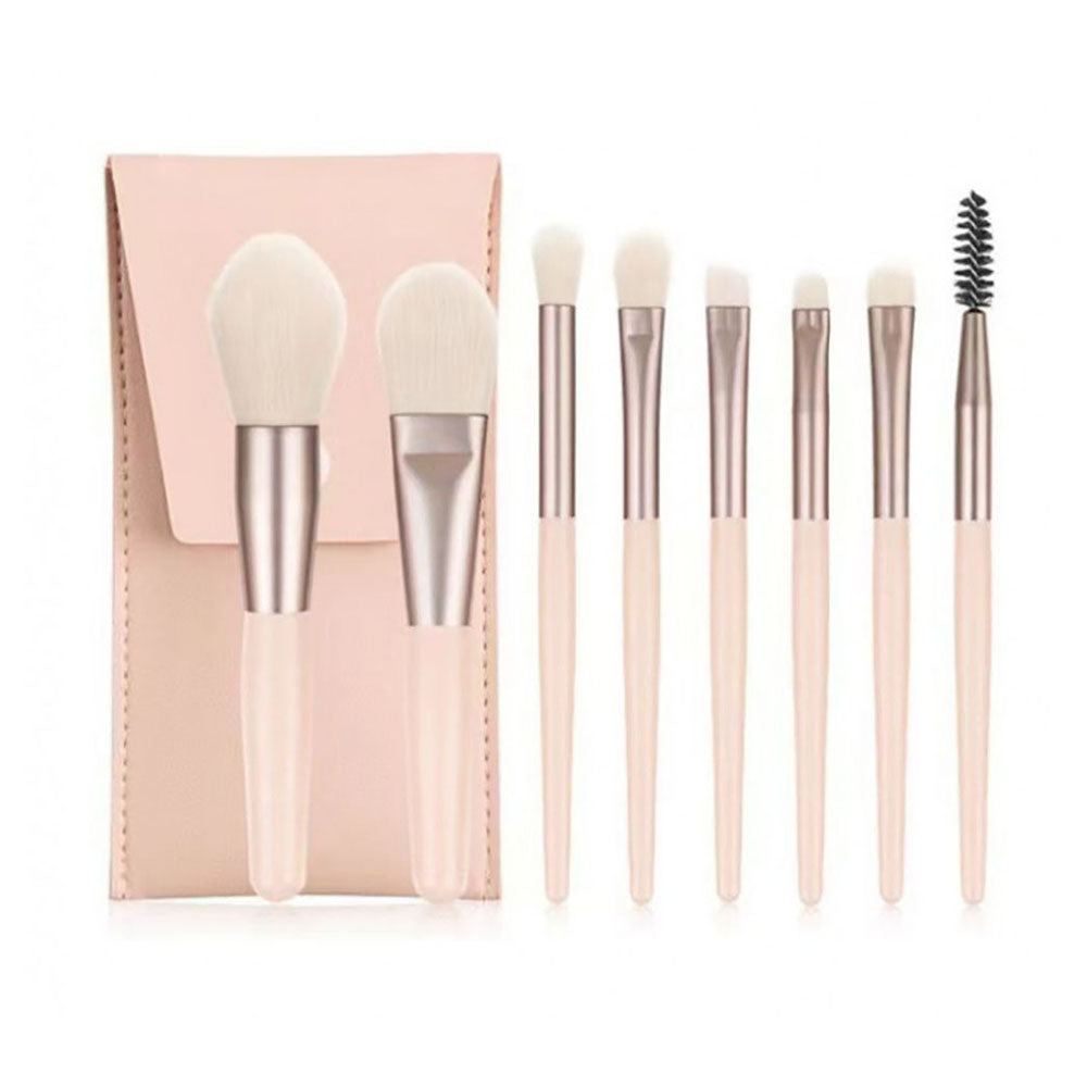 Ensemble de 8 pinceaux de maquillage portables pour poudre et crème