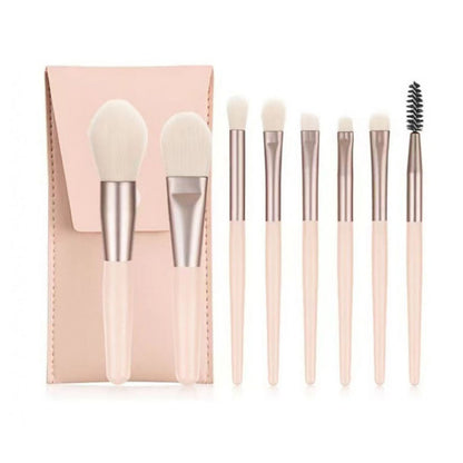 Ensemble de 8 pinceaux de maquillage portables pour poudre et crème
