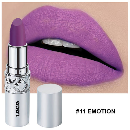 24 color matte lipstick cream waterproof long lasting silver tube