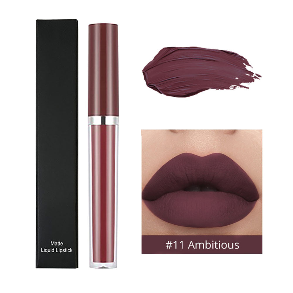 12-color Nude Matte Liquid Lipstick Non-sticky Velvet Mist Lip Mud Private Label