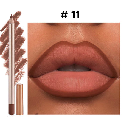13 Color Matte Lip Liner Nude Wooden Lipstick Waterproof Long-Lasting Vegan