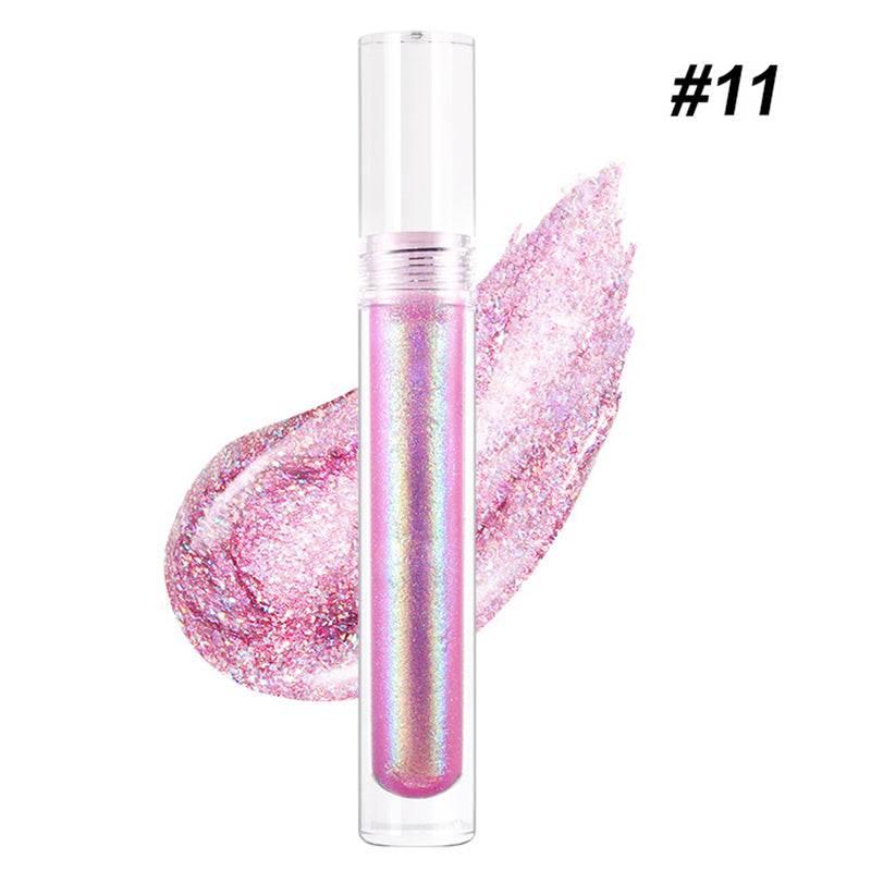 15 color metallic lipgloss glitter shiny lip color waterproof long lasting