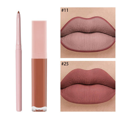 16 color 2 in 1 matte liquid lipstick lip liner set long lasting high pigment