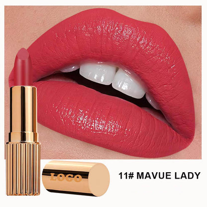 24 Color Matte Lipstick High Pigmented Long Lasting Waterproof Gold Tube