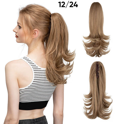 Short wigs hair extensions curly ponytail natural fluffy ponytail with clip