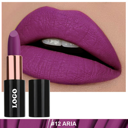 24 Color Matte Lipstick Nude No Dry Lips High Pigment Waterproof Magnetic Tube