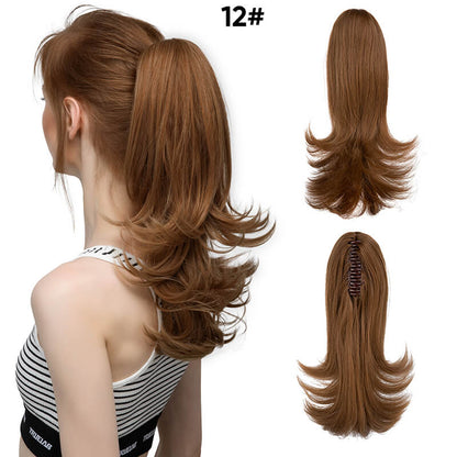 Short wigs hair extensions curly ponytail natural fluffy ponytail with clip