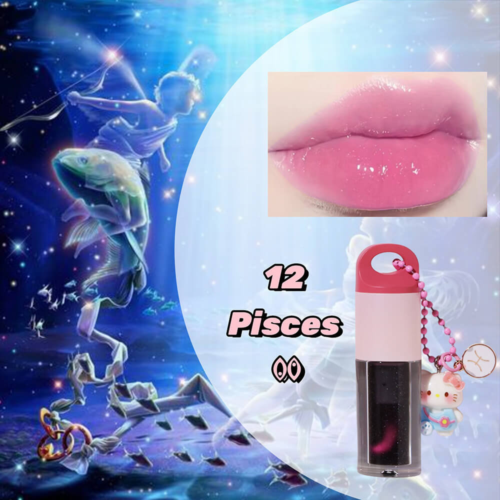 12 Magic Lip Oil Color-Changing Plumping Moisturizing Lip Gloss 12 Constellation Pendant