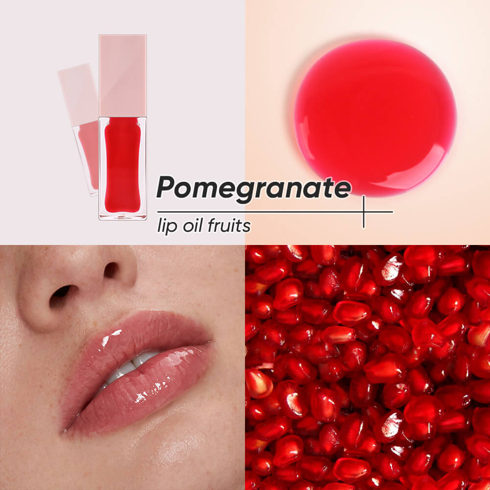 8-Color Lip Oil Plumping Fruit Flavor Lip Gloss Moisturizing Nourishing Vegan