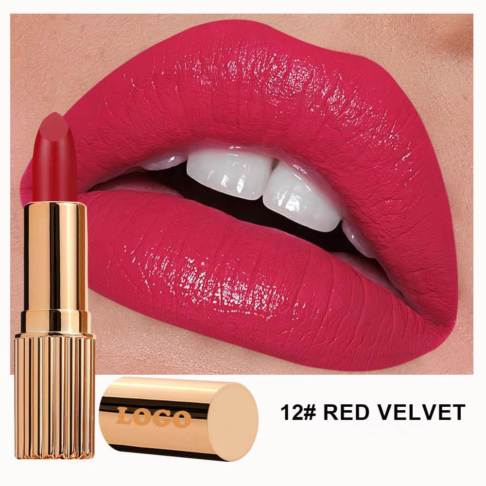 24 Color Matte Lipstick High Pigmented Long Lasting Waterproof Gold Tube