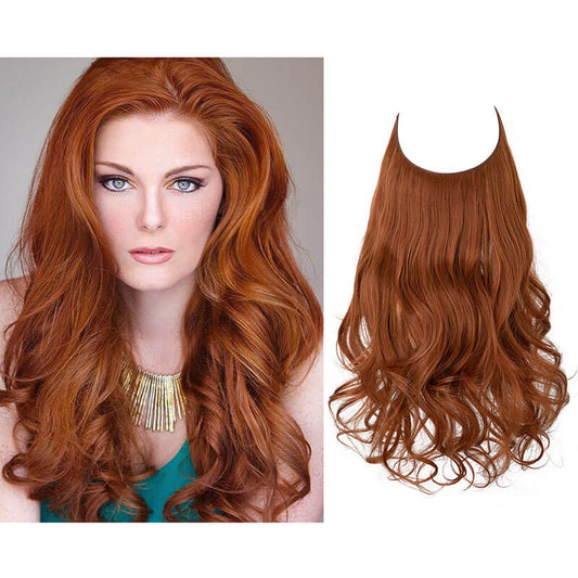 Extensions hair women wigs hair pieces fish line long curly chemical fiber