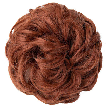 Curly hair buns wigs ball head wigs elastic hair buns flower
