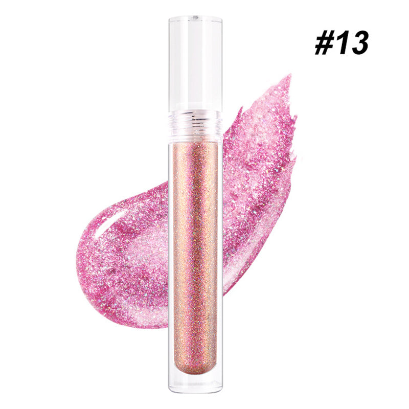 15 color metallic lipgloss glitter shiny lip color waterproof long lasting