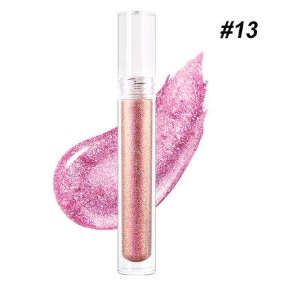 15 color metallic lipgloss glitter shiny lip color waterproof long lasting