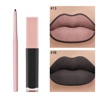 16 color 2 in 1 matte liquid lipstick lip liner set long lasting high pigment