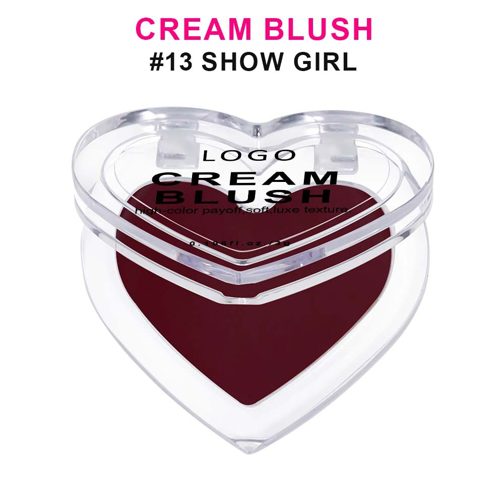 13-Color Cream Blush Palette Multi-Use Long-Lasting High-Pigment Blushes Vegan