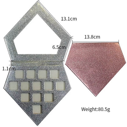 13 color DIY diamond eyeshadow palette square color 22mm high pigmented
